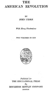 The American Revolution — John Fiske cover