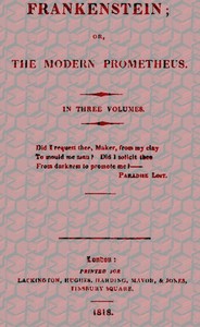 Frankenstein; Or, The Modern Prometheus — Mary Wollstonecraft Shelley cover