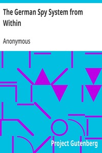 The German Spy System from Within — Anonymous cover