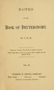 Notes on the Book of Deuteronomy, Volume II cover