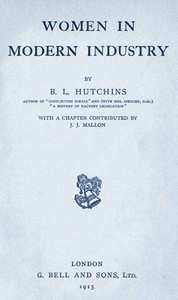 Women in Modern Industry — B. L. Hutchins cover