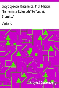 Encyclopaedia Britannica, 11th Edition, "Lamennais, Robert de" to "Latini, Brunetto": Volume 16, Slice 2 — Various cover