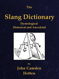 The slang dictionary : $b Etymological, historical and anecdotal cover