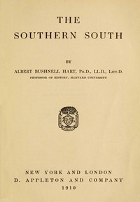 The Southern South — Albert Bushnell Hart cover