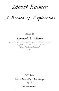 Mount Rainier, a Record of Exploration — Anonymous cover
