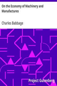 On the Economy of Machinery and Manufactures — Charles Babbage cover