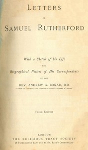 Letters of Samuel Rutherford: (Third Edition) — Samuel Rutherford cover