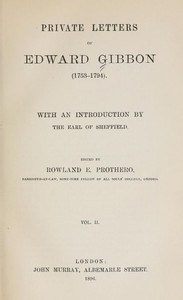 Private Letters of Edward Gibbon (1753-1794) Volume 2 (of 2) — Edward Gibbon cover