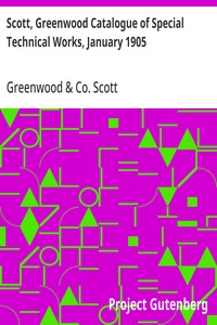 Scott, Greenwood Catalogue of Special Technical Works, January 1905 — Greenwood & Co. Scott cover