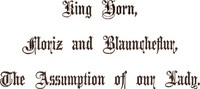 King Horn, Floriz and Blauncheflur, The Assumption of Our Lady — Anonymous cover