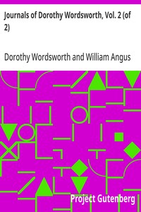 Journals of Dorothy Wordsworth, Vol. 2 (of 2) cover