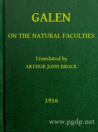Galen: On the Natural Faculties — Galen cover