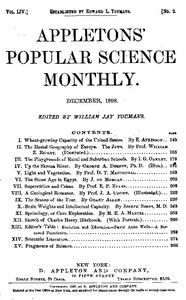 Appletons' Popular Science Monthly, December 1898: Volume LIV, No. 2, December 1898 — Various cover