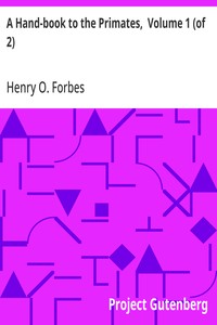 A Hand-book to the Primates,  Volume 1 (of 2) cover