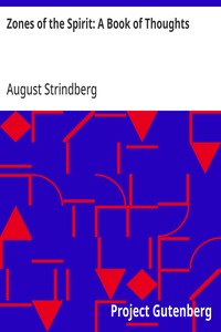Zones of the Spirit: A Book of Thoughts — August Strindberg cover