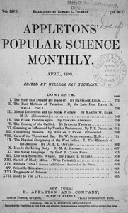 Appletons' Popular Science Monthly, April 1899: Volume LIV, No. 6, April 1899 — Various cover