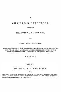 A Christian Directory, Part 3: Christian Ecclesiastics — Richard Baxter cover
