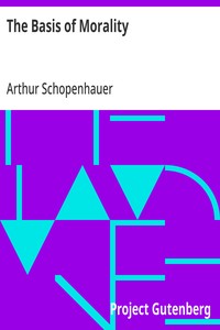 The Basis of Morality — Arthur Schopenhauer cover