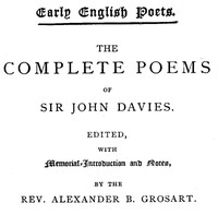The Complete Poems of Sir John Davies. Volume 1 of 2. — John, Sir Davies cover