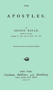 The Apostles — Ernest Renan cover