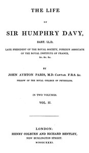 The Life of Sir Humphry Davy, Bart. LL.D., Volume 2 (of 2) — John Ayrton Paris cover