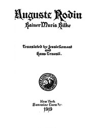 Auguste Rodin — Rainer Maria Rilke cover