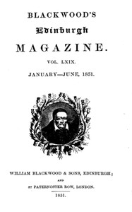Blackwood's Edinburgh Magazine, Volume 69, No. 423, January 1851 — Various cover