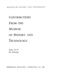 Smithsonian Institution - United States National Museum - Bulletin 249: Contributions from the Museum of History and Technology; Papers 52-54 on Archeology — C. Malcolm Watkins cover