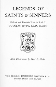 Legends of Saints & Sinners. Collected and Translated from the Irish — Anonymous cover