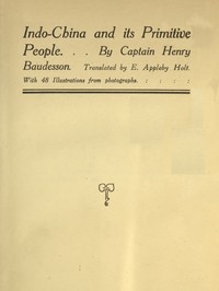 Indo-China and its primitive people cover