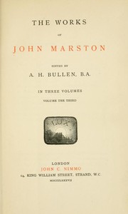 The Works of John Marston. Volume 3 — John Marston cover