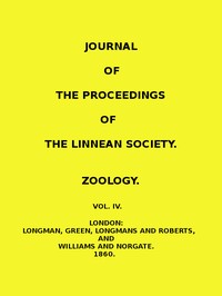Journal of the Proceedings of the Linnean Society - Vol. 4: Zoology — Linnean Society of London cover