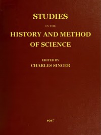 Studies in the History and Method of Science, vol. 1 (of 2) — Anonymous cover