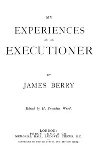My Experiences as an Executioner — James Berry cover