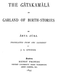 The Gâtakamâlâ; Or, Garland of Birth-Stories — Aryasura cover
