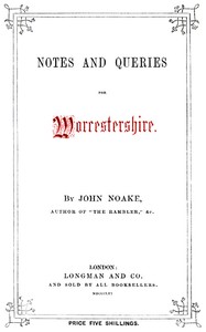 Notes and Queries for Worcestershire cover