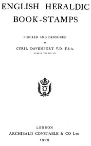 English Heraldic Book-stamps — Cyril Davenport cover