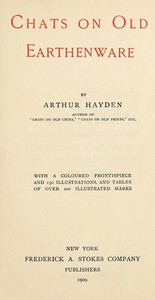 Chats on Old Earthenware — Arthur Hayden cover