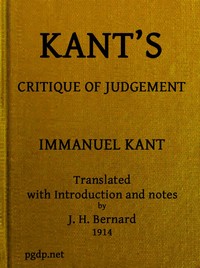 Kant's Critique of Judgement — Immanuel Kant cover
