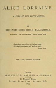 Alice Lorraine: A Tale of the South Downs — R. D. (Richard Doddridge) Blackmore cover