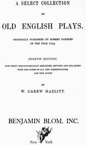A Select Collection of Old English Plays, Volume 15 — Robert Dodsley cover