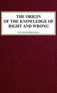 The Origin of the Knowledge of Right and Wrong cover