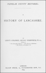 A History of Lancashire — Henry Fishwick cover