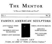 The Mentor: Famous American Sculptors, Vol. 1, Num. 36, Serial No. 36 — Lorado Taft cover