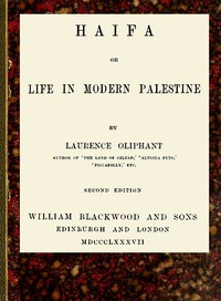 Haifa; or, Life in modern Palestine — Laurence Oliphant cover