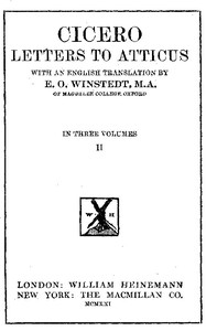 Cicero: Letters to Atticus, Vol. 2 of 3 — Marcus Tullius Cicero cover