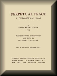 Perpetual Peace: A Philosophical Essay cover