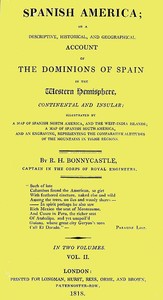 Spanish America, Vol. 2 (of 2) — Richard Henry, Sir Bonnycastle cover