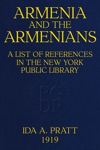 Armenia and the Armenians: A List of References in the New York Public Library — Anonymous cover