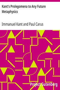 Kant's Prolegomena to Any Future Metaphysics — Immanuel Kant cover